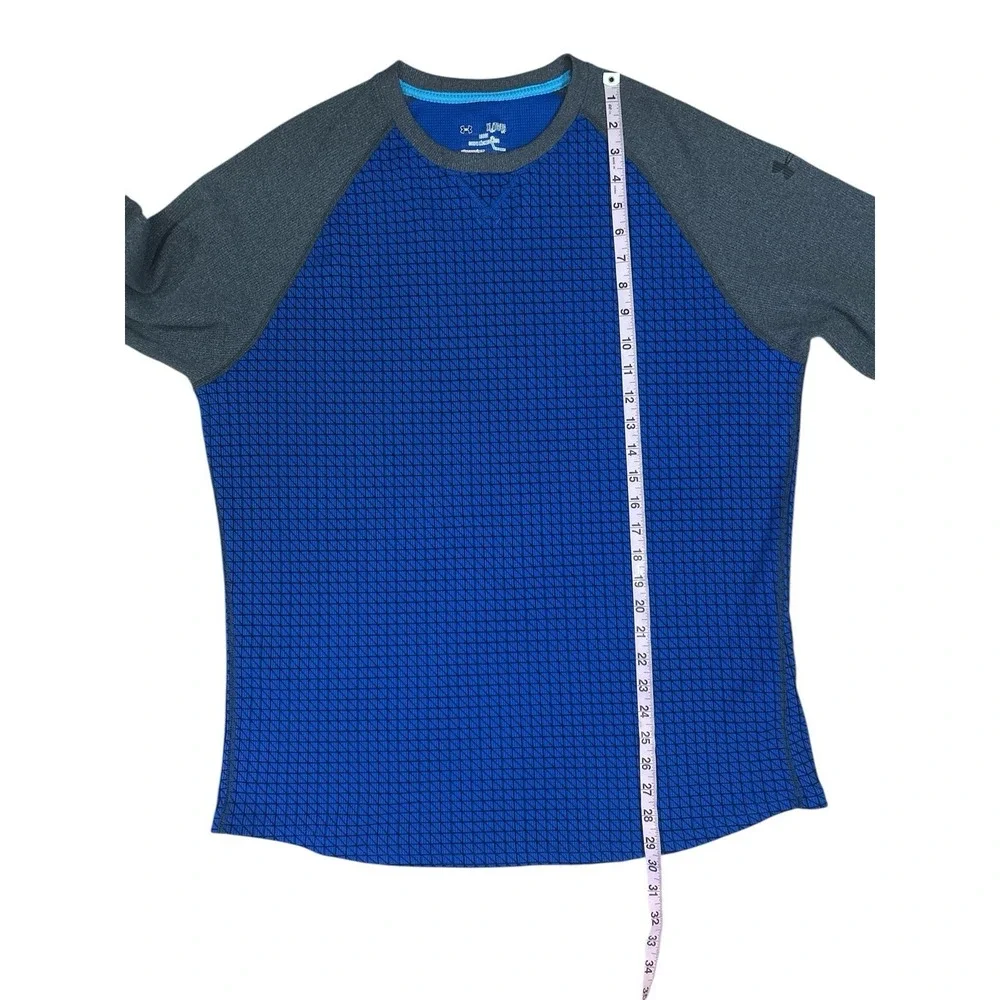 UNDER ARMOUR  All Season Long Sleeve Henley‎ Thermal Shirt Blue Grey SZ XL